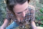 Aubrey Lee - naughty babysitter gives an outdoor blowjob