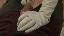 Long White Leather Gloves Blowjob & Handjob – Watch my Pussy