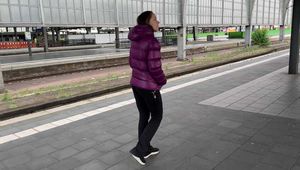 Rachel Adams caught, bound and gagged in a shiny nylon Downjacket