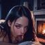 3d tanned brunette in white corsette pov fuck