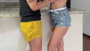 Amateur latin couple making porn scene with cellphone