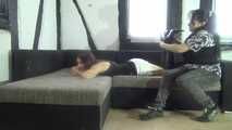 Ayu hogtied on couch 1/2