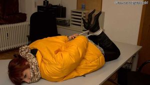 Susan - Tied up in winter clothes 2