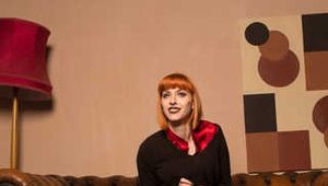 Amber in Yellow Miniskirt