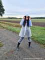 Miss Amira in Lepper Nylon Regenzeug und transparentem Regenanzug