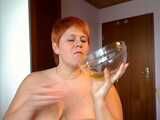 Pissing in bowl ...