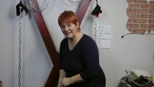 Spanking with a broom