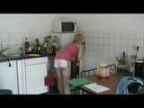 MONE wearing a hot white shiny nylon shorts and a T-shirt at home during her clock-off (Video)