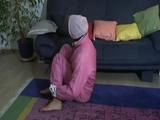 3 Short video clips (about 1,5 Min.) of our archive girls tied and gagged in shiny winter wear