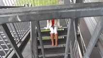 Stella roped hard on stairs 1/2