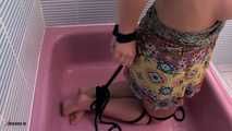 Olga's Tricky Bondage Game In The Shower Tub