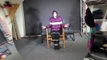 Rachel Adams caught, bound and gagged in a shiny nylon Downjacket