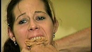 26 YEAR OLD FASHION MODEL GETS HER MOUTH STUFFED, CLEAVE GAGGED, HOG-TIED & TOE TIED WEARING SWEATY STINKY PANTYHOSE (D67-4)