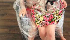 Anni Bay and Dakota - wrapped to the armchair
