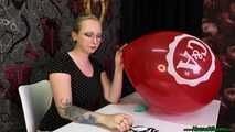Blow2Pop red "C&A" balloon while smoking
