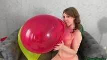 inflating and stretching two U16, one B14 and one TT11 balloon with signing [NonPop]