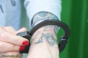 Cuffed to a heavy container