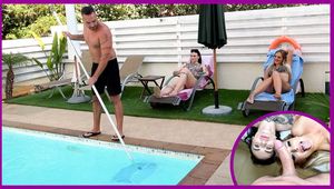 POOLBOY FUCKED?! CUM FACIAL FOR NAUGHTY THREESOME SLUTS!