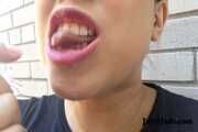 Chewing Bubble Gum Outdoors