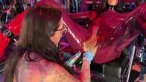Rubber slave gets to test the new BDSM furniture - With Mistress Polar 