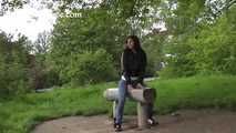 078030 Rachel Evans Takes a Pee From the Log Bench