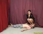 Tyra's big feet facetrampling