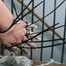 Nikky tied up with cable ties