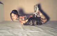 Tina in Golden Hogtie Video