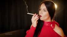 Seductive woman Tanya adores smoking a 120mm cigarette with a holder