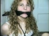 19 Yr OLD SINGLE MOM RONI MOUTH STUFFED, CLEAVE GAGGED,  BOUND & CROTCH ROPED WEARING LINGERIE (D44-13)