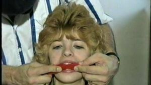 18 Yr OLD CUTIE FACE TERRI IS MOUTH STUFFED, CLEAVE GAGGED, CROTCH ROPED & TIED UP WEARING LINGERIE TO A CHAIR (D53-1)