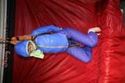 Sexy Sonja being tied and gagged with ropes and a clothgag hanging wearing a sexy rainwear combination (Pics)