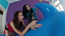 84 Jasmin and Karina enjoy the huge whale! Part 2