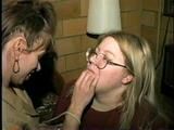 TUBE, BALL, CLEAVE, WRISTS GAGGED & HOG-TIED CARRIE & DEB (D18-2)
