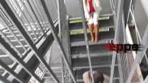 Stella roped hard on stairs 1/2