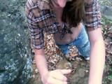 Aubrey Lee - naughty babysitter gives an outdoor blowjob - IPOD version
