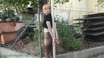 Cuffed to a traffic sign
