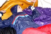 Jill tied and gagged in shiny nylon rainware