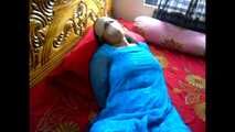 Anna tied and gagged and blindfolded