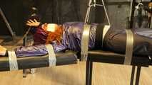 Lola Montez tied, gagged and tickeled in shiny Rainwear