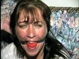 38 Yr OLD CASHIER IS WRAP TAPE GAGGED, BALL-TIED, BAREFOOT, TOE-TIED, BALL-GAGGED & HANDGAGGE (D54-7)