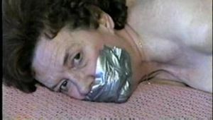 69 Yr OLD HOG-TIED, TOE-TIED GAGGED & NAKED KATHY (D16-14)