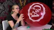 Blow2Pop red "C&A" balloon while smoking