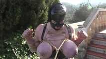 Bondage Walk Training with tightly bound Tits for Slave Eva