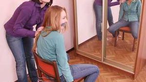 Alexa and Catt - Blonde Alexa gets handcuffed by Catt in a softcore domination scene