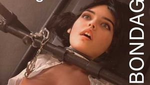 Bondage couch or bench with steel tube neck restraint, very intense! Part 1  😈