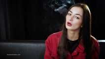 Beautiful braun-haired girl Marina loves to smoke a Marlboro Red