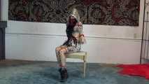 Nichole in raincoat hood play