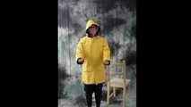 Nadja posing in layers of raingear