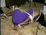BLACK STUDENT, BALL-GAGGED, BALL-TIED, ACE BANDAGE & CLEAVE GAGGED & HOG-TIED  (D32-6)